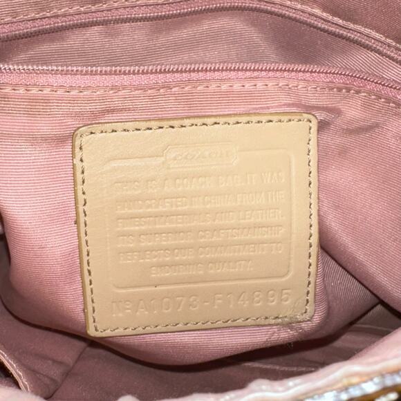 Coach Signature Jacquard Pink Crossbody Bag - Picture 8 of 8